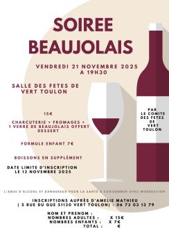 soirée beaujolais le 21 novembre